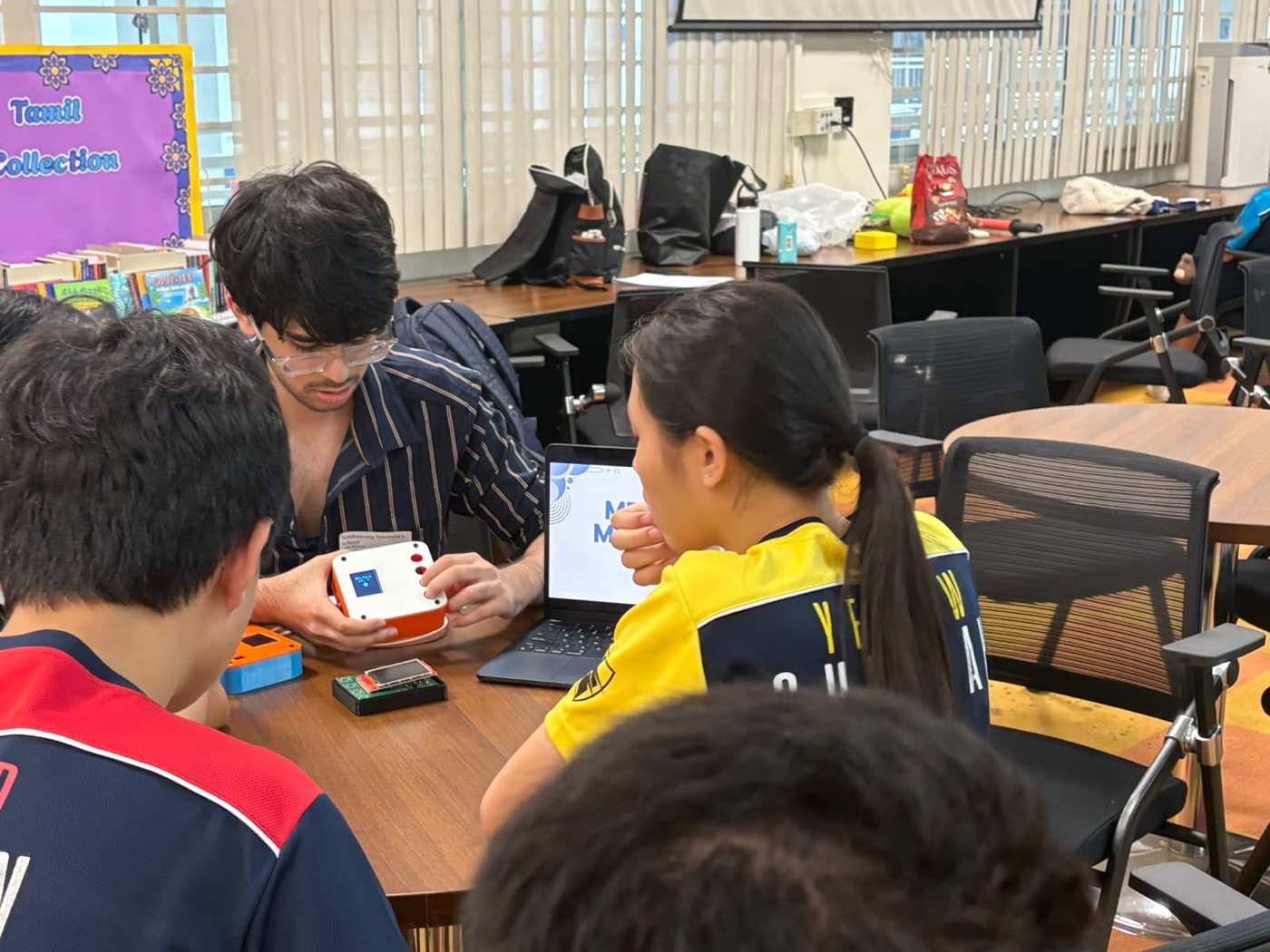 Students using a Miltalk Vision Kit at Sembawang Secondary School